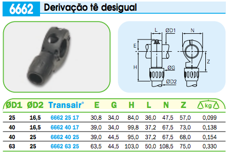  Derivação Tê Desigual